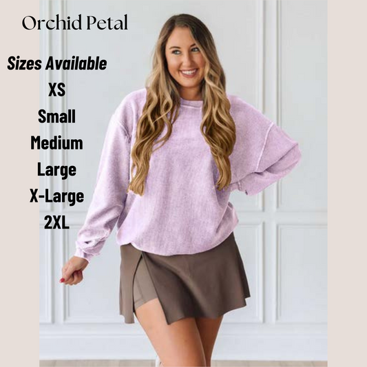 Orchid Petal Corded Crew