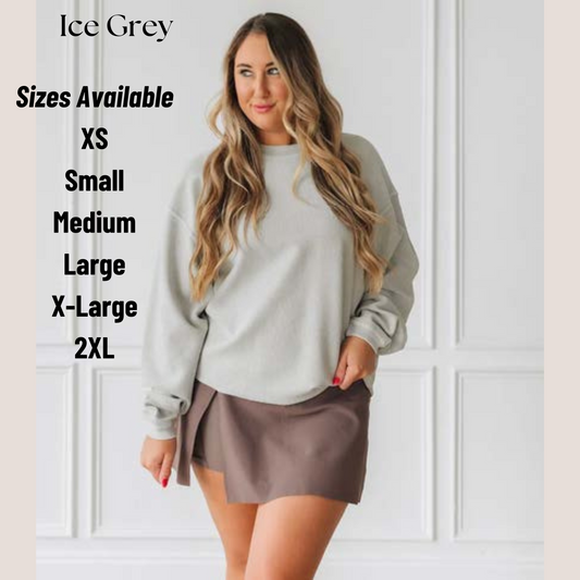 Ice Grey Corded Crew