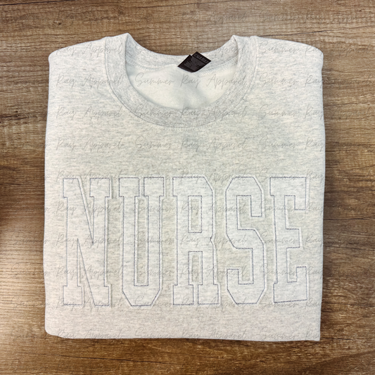 NURSE Raggy Applique Sweatshirt