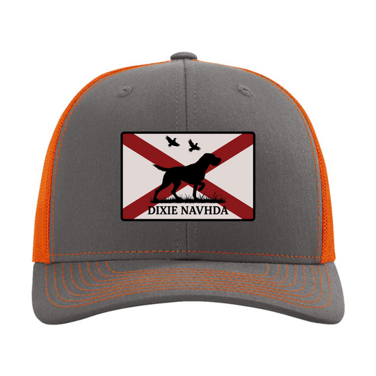DIXIE NAVHDA Embroidered Patch Hats-CHARCOAL/NEON ORANGE