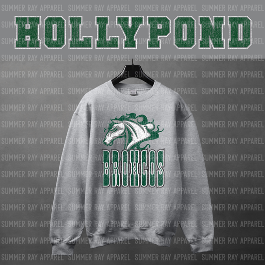 Oversized Grunge Sweatshirt-HOLLY POND BRONCOS
