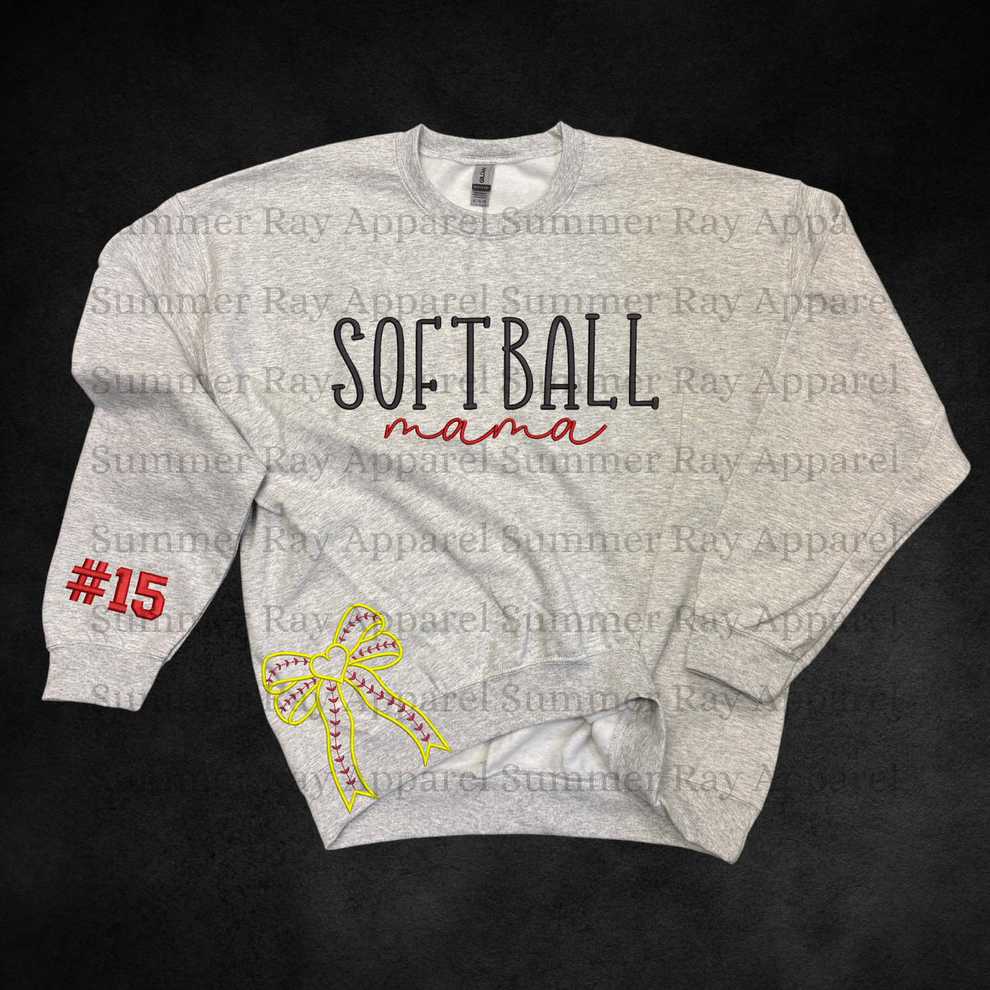 *CUSTOM* Softball Mama-Side Bow Sweatshirt