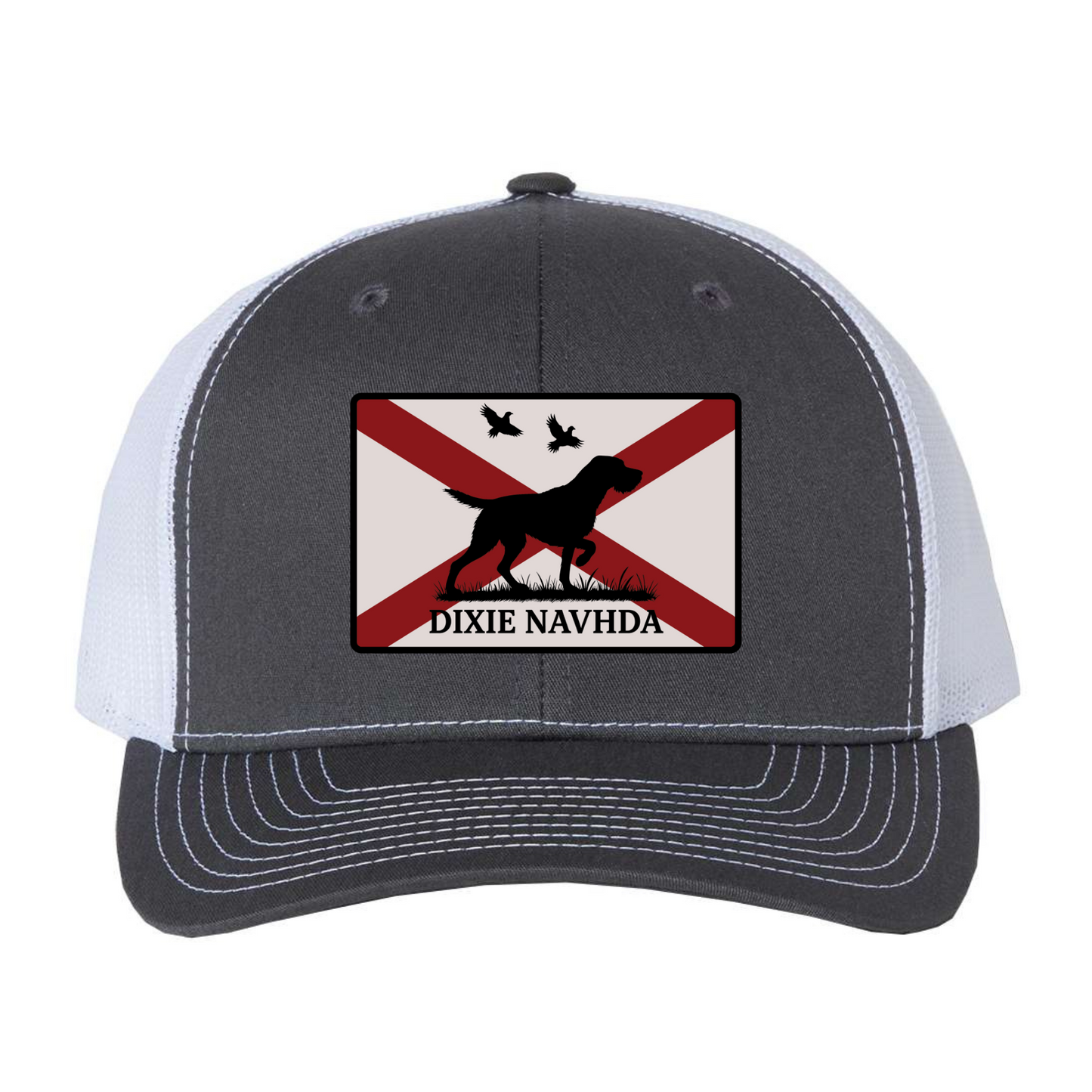 DIXIE NAVHDA Embroidered Patch Hats-CHARCOAL/WHITE