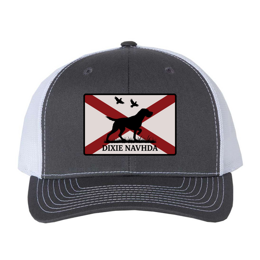 DIXIE NAVHDA Embroidered Patch Hats-CHARCOAL/WHITE