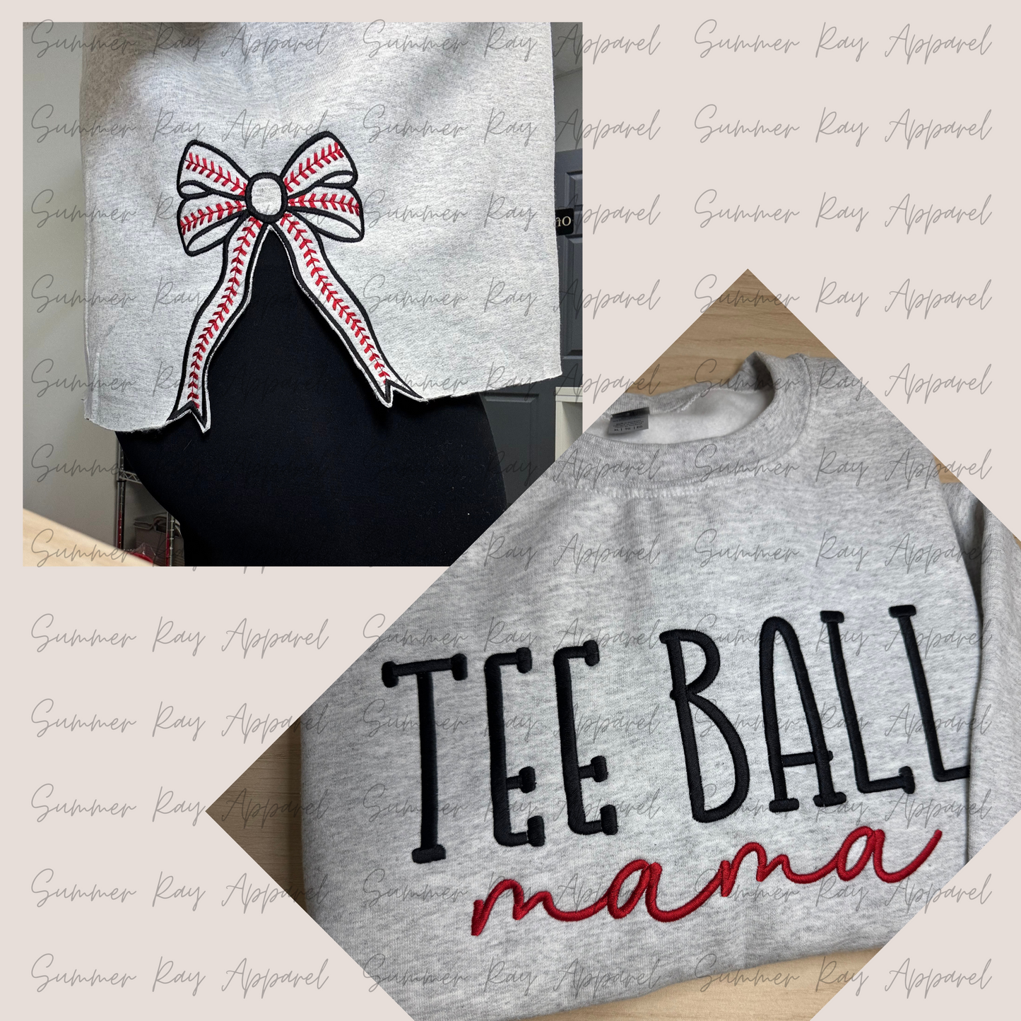 Tee Ball Mama-Side Bow Sweatshirt