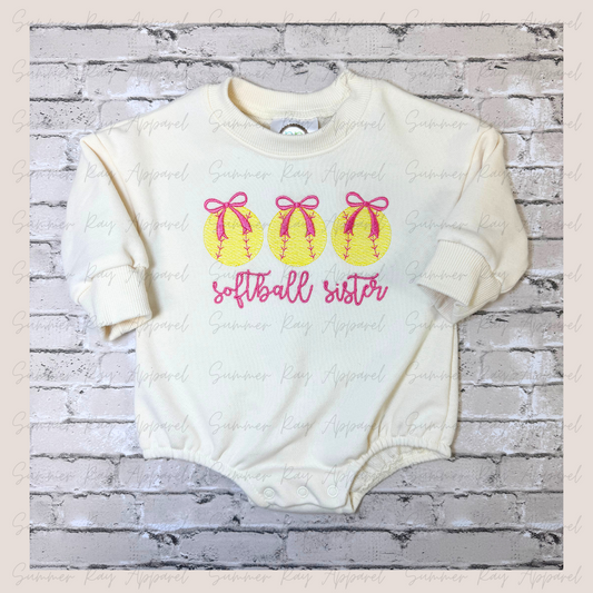 Softball Sister Sweatshirt Bubble
