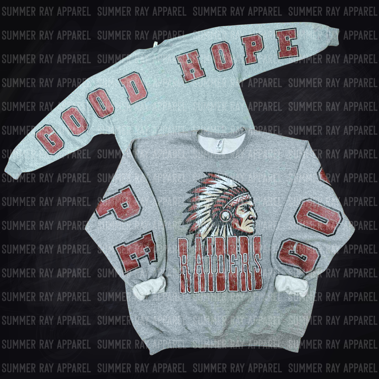 Oversized Grunge Sweatshirt-GOOD HOPE RAIDERS
