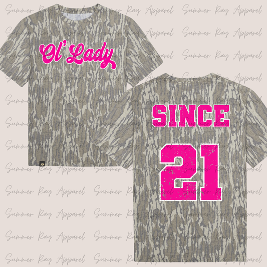 CUSTOM Camo Ol' Lady Tee