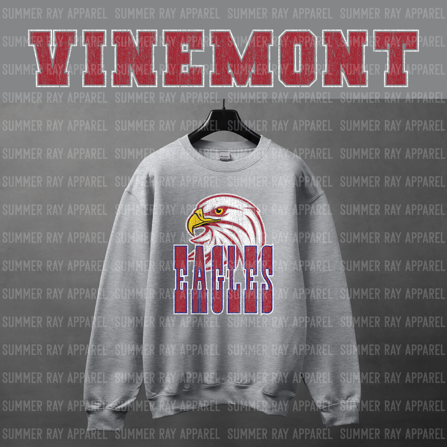 Oversized Grunge Sweatshirt-VINEMONT EAGLES