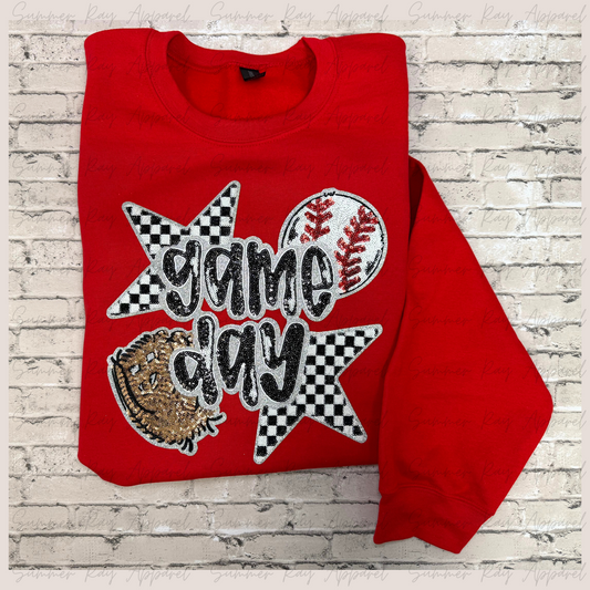 Gameday Sequin Patch Sweatshirt(Baseball)