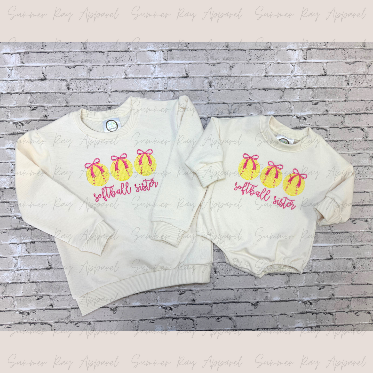 Softball Sister Sweatshirt Bubble