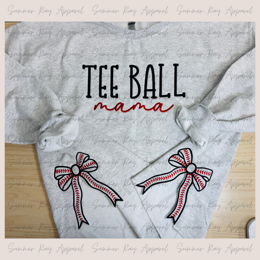 Tee Ball Mama-Side Bow Sweatshirt