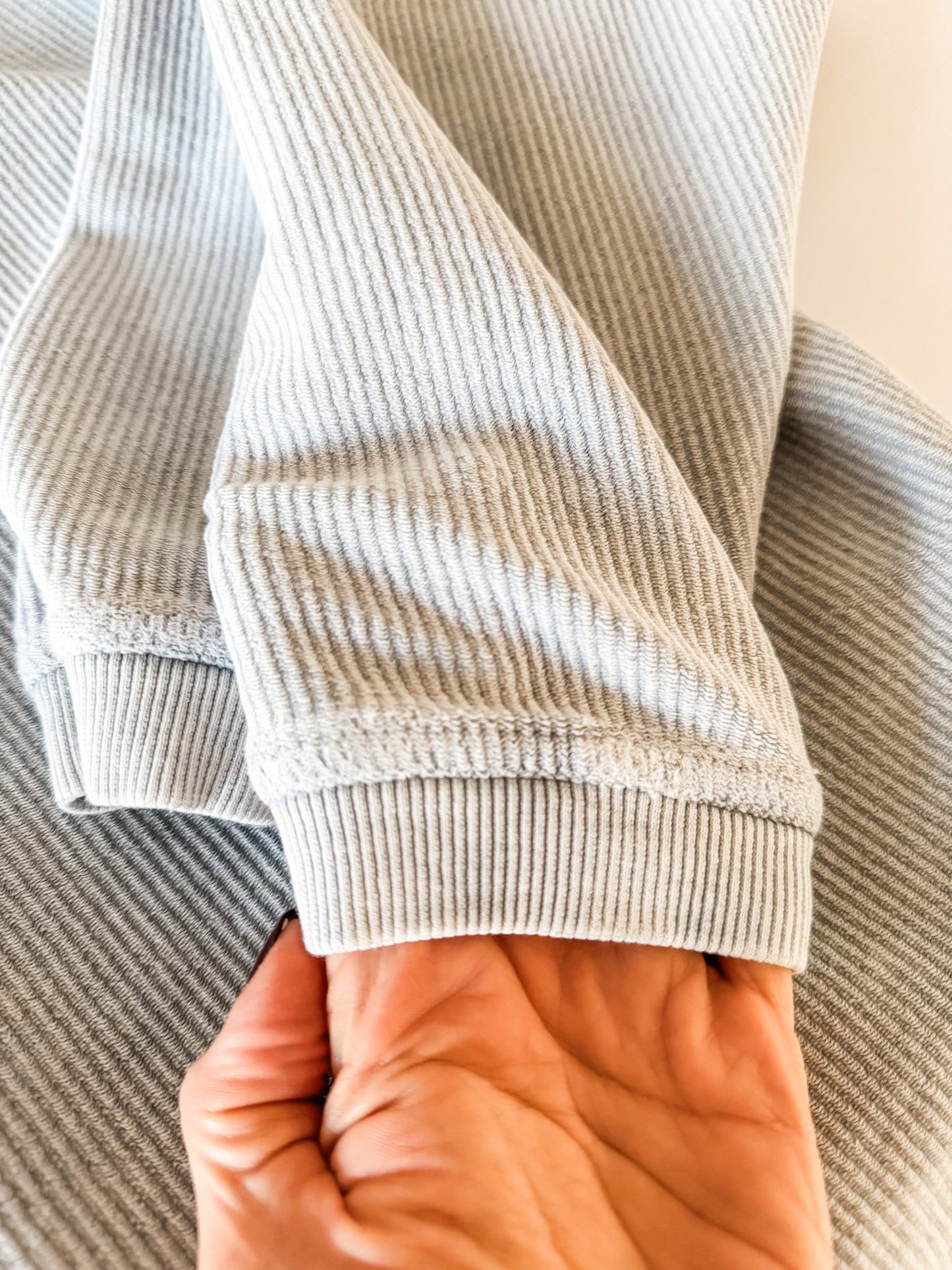 Pewter Charcoal Corded Crew