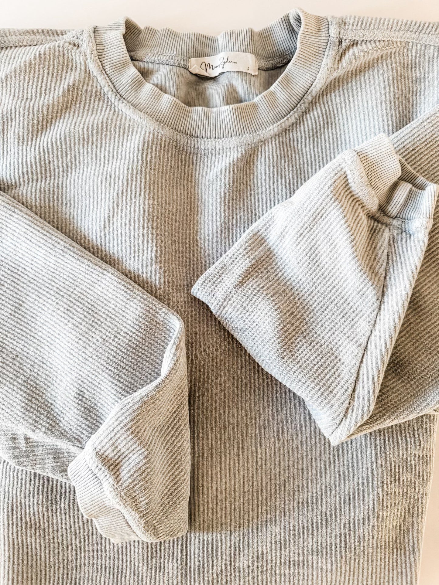 Pewter Charcoal Corded Crew