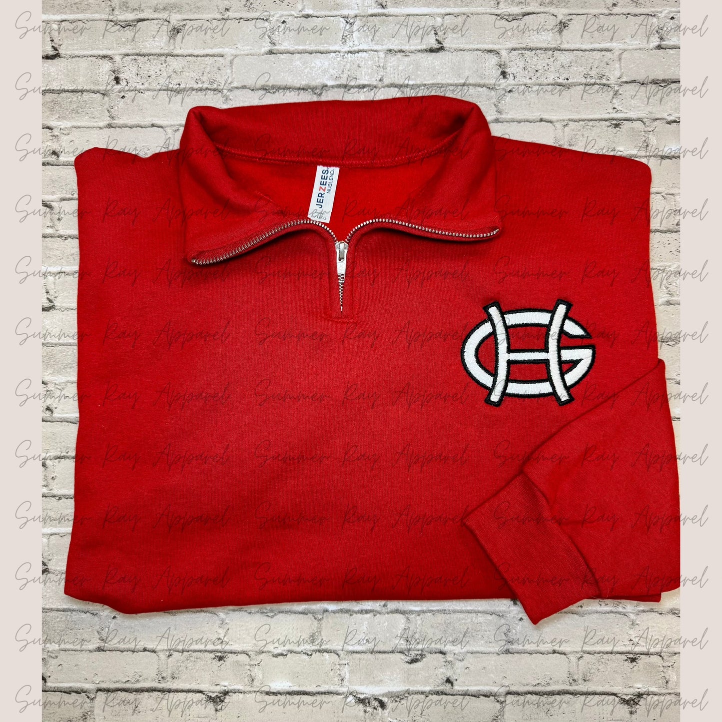 GH Quarter Zip(Red-GH White thread inside)