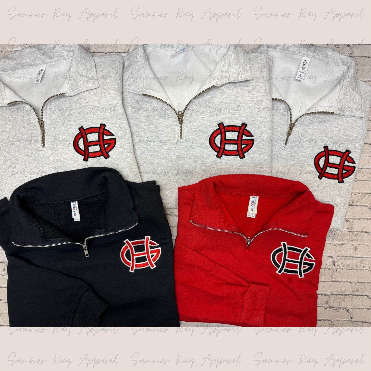 GH Quarter Zip(Red-GH Black thread inside)
