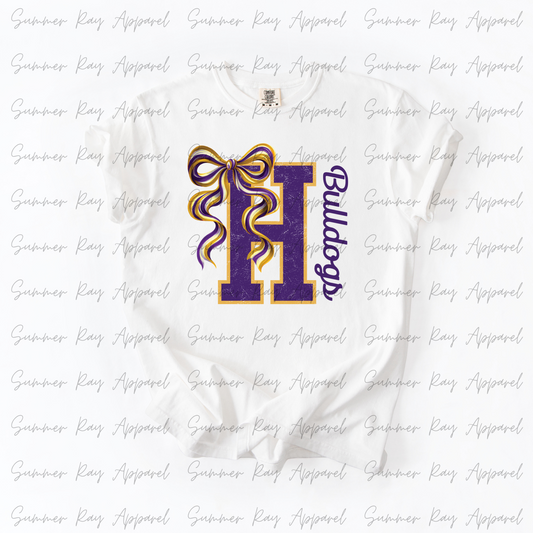 HANCEVILLE Bulldogs Coquette Bow T-shirt