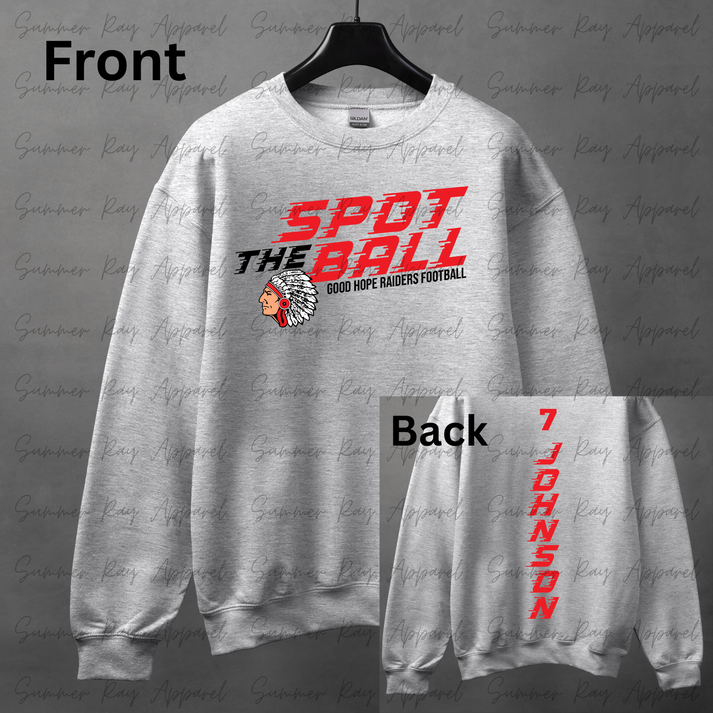 Spot The Ball-GH Raiders Football CREWNECK SWEATSHIRT
