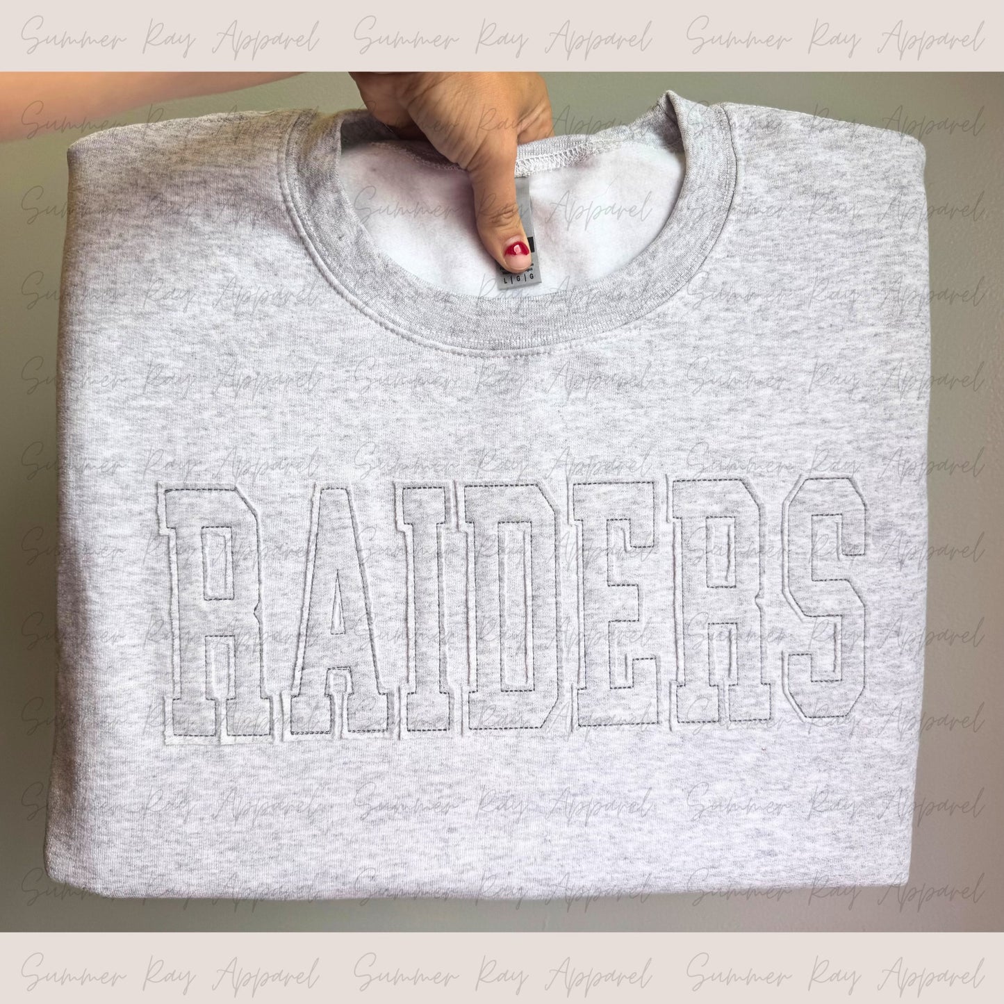*CUSTOM* Raggy Applique ASH GREY Sweatshirt