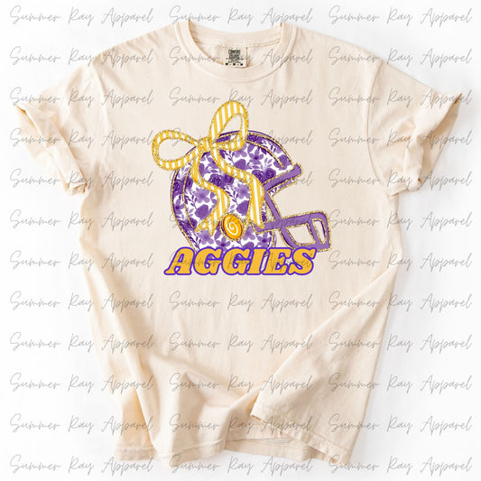 AGGIES Floral Helmet Tee