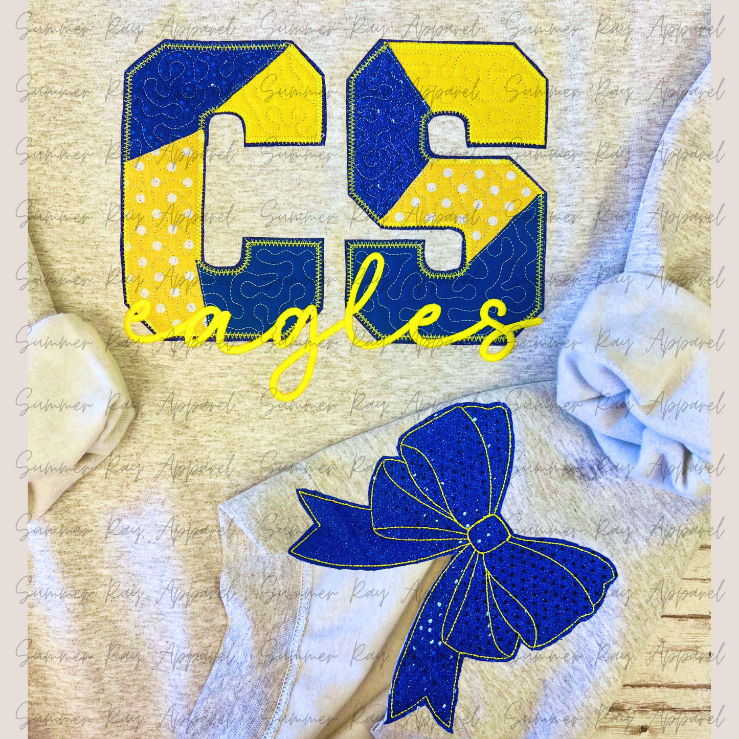 COLD SPRINGS Eagles Quilted Applique Sweatshirt