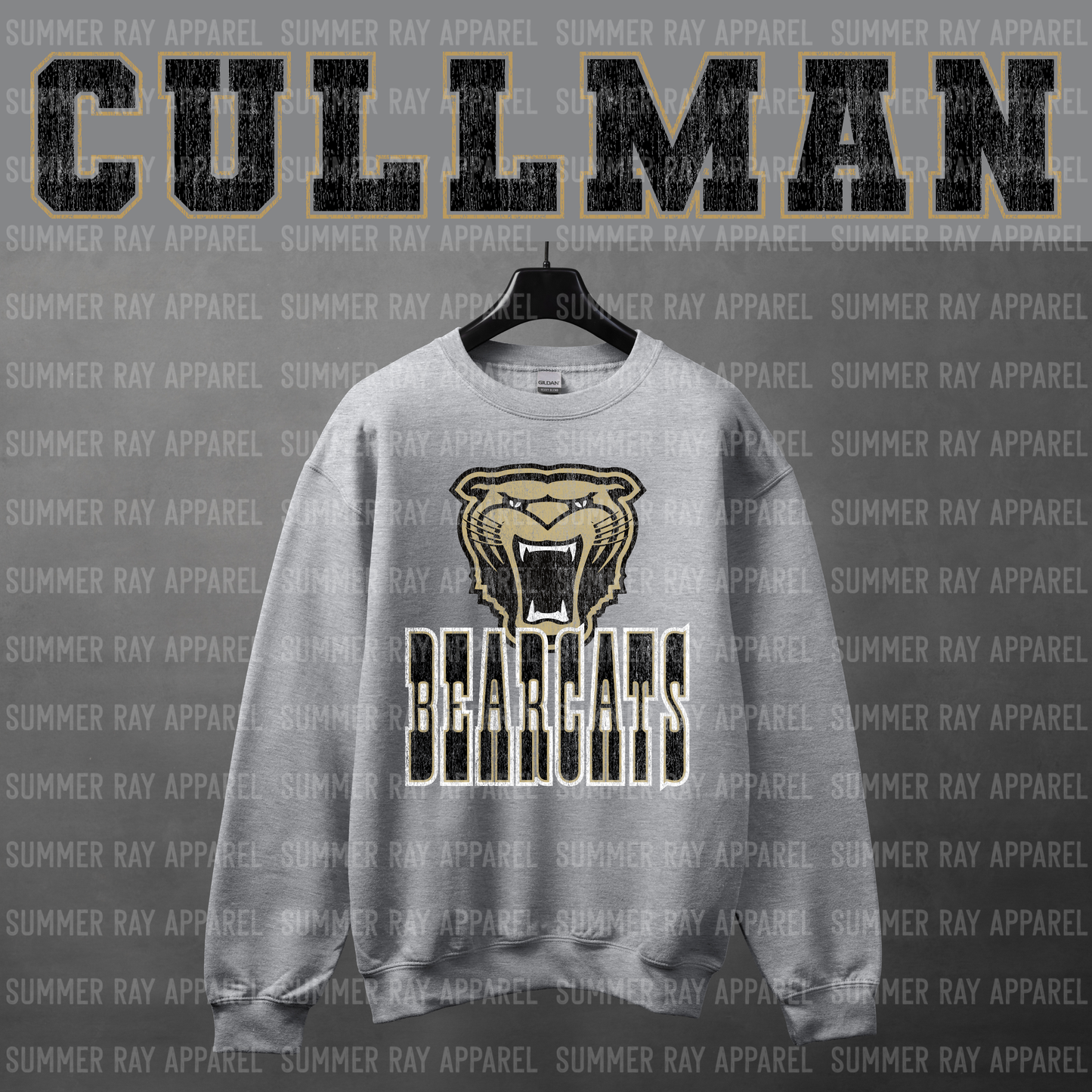Oversized Grunge Sweatshirt-CULLMAN BEARCATS
