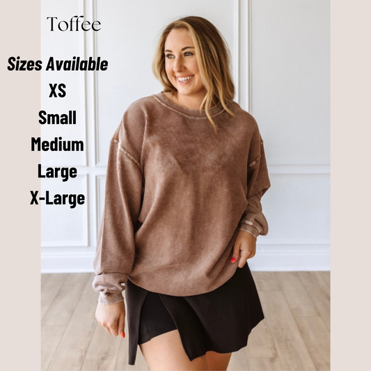 Toffee Corded Crew
