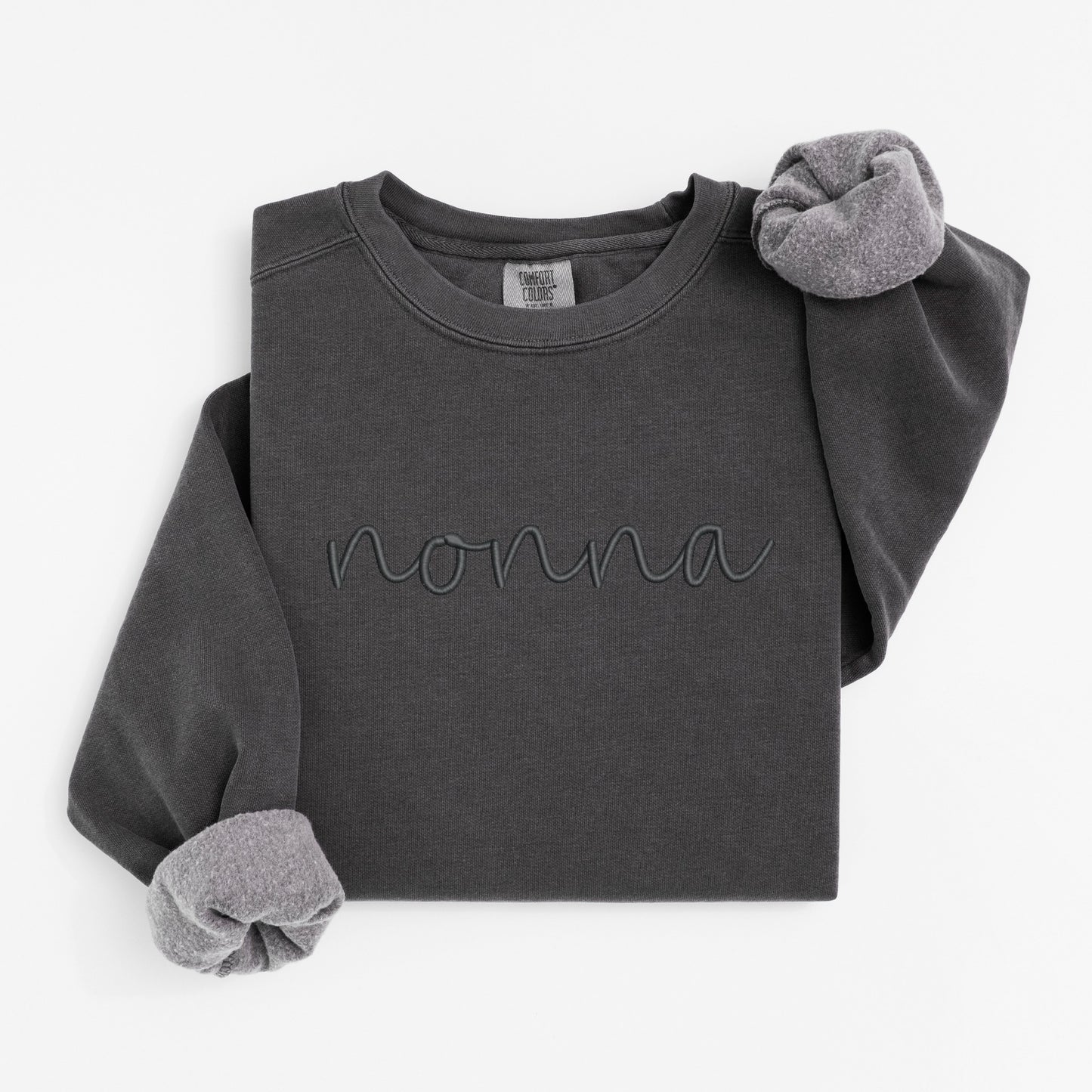 Monochromatic Comfort Color Embroidered Sweatshirt