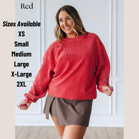 Red Corded Crew