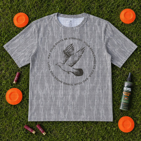 May Your Shots be Straight-Mossy Oak Washed Bottomland Tee