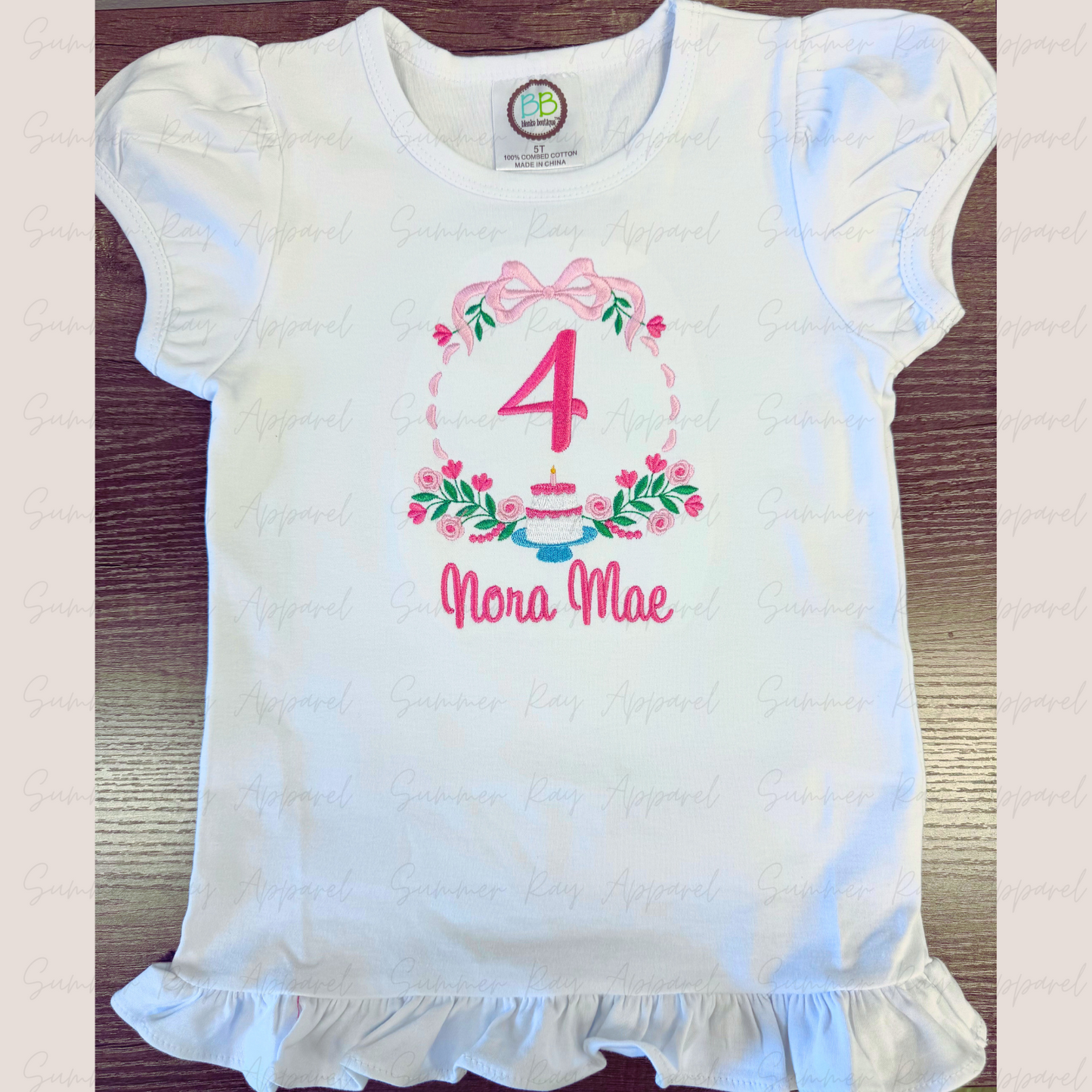 Birthday Ruffle Sleeve Tee