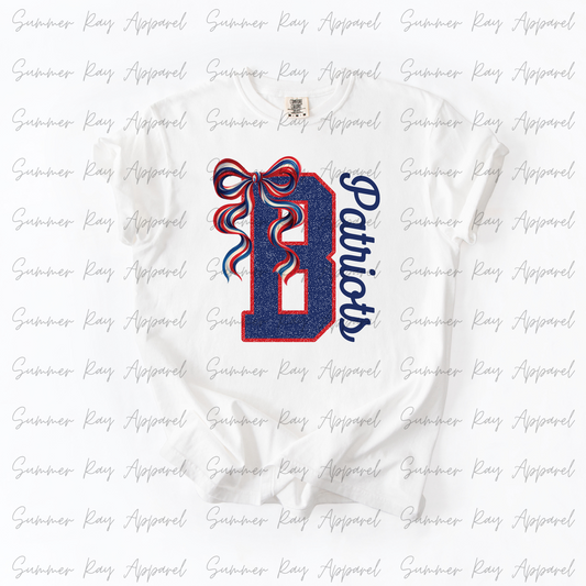 BREWER Patriots Coquette Bow T-shirt