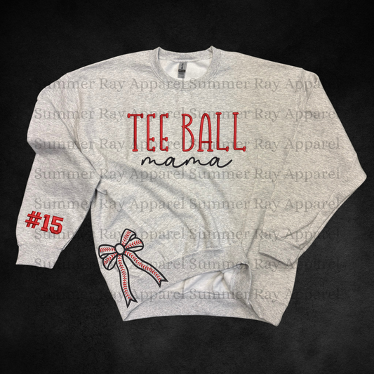 *CUSTOM* Tee Ball Mama-Side Bow Sweatshirt
