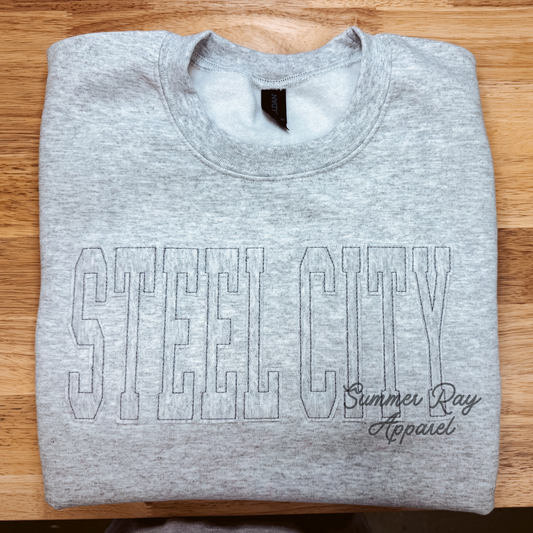 STEEL CITY Raggy Applique Sweatshirt