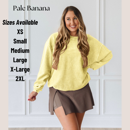Pale Banana Corded Crew