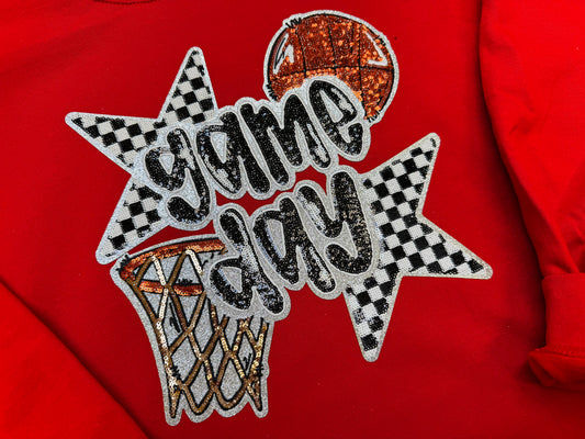 Gameday Sequin Patch Sweatshirt(Basketball)