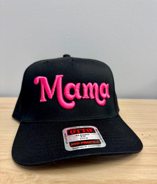 MAMA Trucker Hat(Hot Pink on Black)