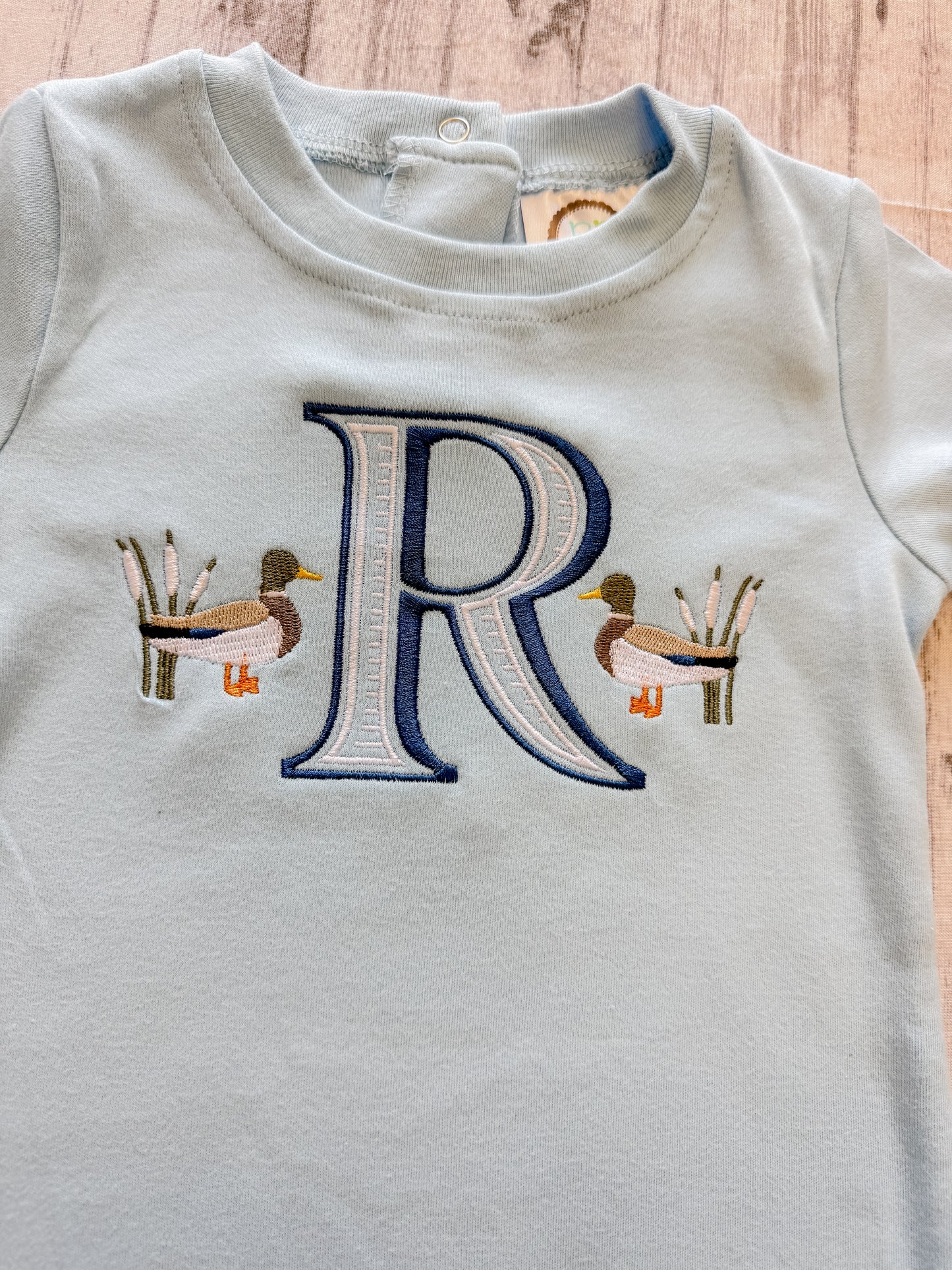 Short Sleeve Romper(Monogram Ducks)
