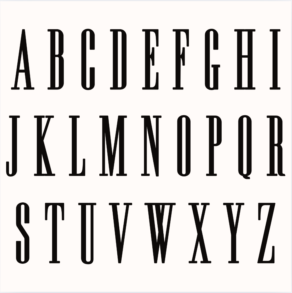 TALL Serif 3D Embroidery Font(for hats)