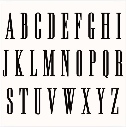 TALL Serif 3D Embroidery Font(for hats)