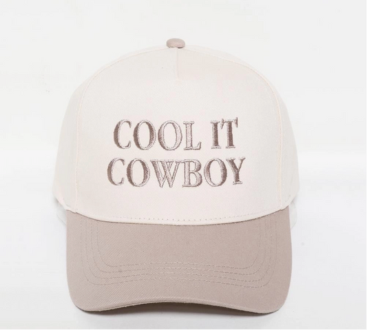 Cool It Cowboy Trucker Hat (Beige)