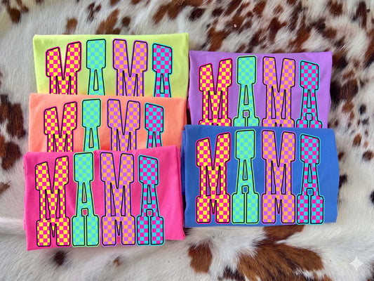 Checker Mama NEON Tee