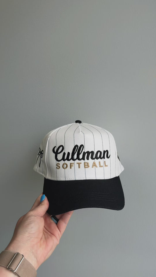 Cullman Softball Striped Trucker Hat **ADDED SIDE AND BACK DETAILS**